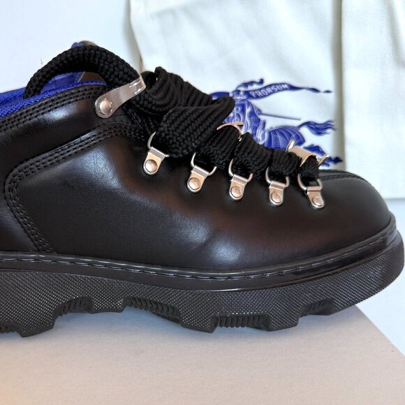 BURBERRY Men's "Trek" Black Leather Hiking Walking Boots Black, many sizes - Picture 7 of 14